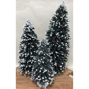 Lot of 3 Assorted Sizes BYERS CHOICE CHRISTMAS TREES ACCESSORIES 1 Lemax 14 Inch